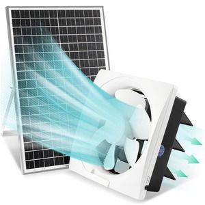 Solar Powered Exhaust Fan Kit, 30W Solar Panel + 10'' High-airflow Shutter